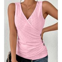 Acrylic & Polyester Plus Size Women Sleeveless T-shirt & hollow PC