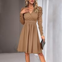 Polyester Waist-controlled & Soft One-piece Dress slimming Solid PC