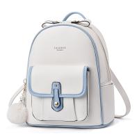 PU Leather Backpack with hanging ornament & durable & large capacity Solid PC
