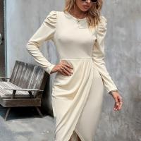 Polyester Waist-controlled & Slim Autumn and Winter Dress Solid PC