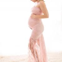 Polyester Slim Maternity Dress & tube pink PC