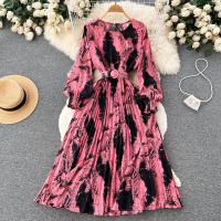 Mixed Fabric Soft & long style One-piece Dress & breathable printed : PC