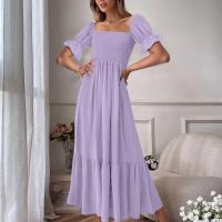 Polyester Plus Size One-piece Dress slimming patchwork Solid PC