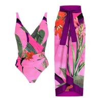 Spandex & Polyester One-piece Swimsuit  & padded printed PC