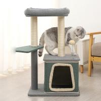 Sisal Hemp & Medium Density Fiberboard & Plush Multifunction Cat Climbing Frame PC