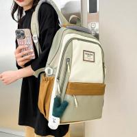 Nylon Backpack with hanging ornament & large capacity & hardwearing & breathable PC