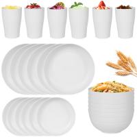 Wheat Straw & Polypropylene-PP Cutlery Set durable white Set