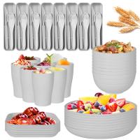 Wheat Straw & Polypropylene-PP Cutlery Set durable & multiple pieces white Set