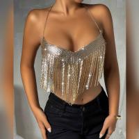 Polyester Camisole deep V & backless & hollow gold : PC
