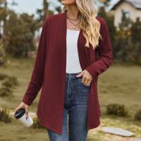 Spandex & Polyester Women Long Cardigan & loose Solid PC