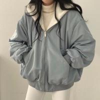 Polyester Women Coat & loose & thermal Solid PC