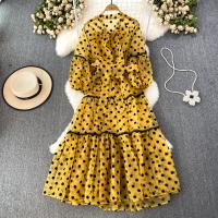 Gauze & Polyester Waist-controlled One-piece Dress slimming dot : PC