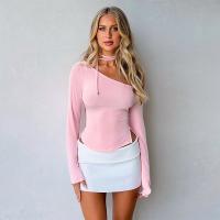Polyester Slim Women Long Sleeve Blouses & off shoulder Solid PC