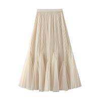 Gauze High Waist Maxi Skirt large hem design patchwork Others : PC