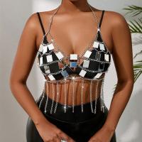 Metal & Acrylic Camisole midriff-baring & hollow Solid silver : PC