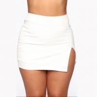 Polyester Plus Size Sexy Skirt slimming & side slit & skinny style Solid PC