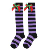 Polyester Children Stocking Halloween Design & antifriction & deodorant & breathable Polyester striped Pair