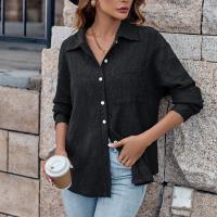 Polyester Women Long Sleeve Blouses slimming & loose patchwork Solid PC