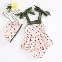 Polyester One-piece Swimsuit & with swimming cap patchwork fruit pattern beige PC