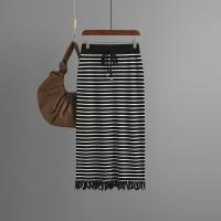 Viscose Tassels Maxi Skirt loose & breathable striped : PC
