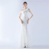 Sequin & Polyester Slim Long Evening Dress & One Shoulder embroidered PC