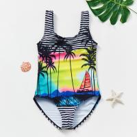 Polyester One-piece Swimsuit printed black PC