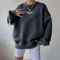 Polyester Women Sweatshirts slimming & loose printed letter PC