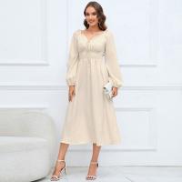 Polyester Waist-controlled & Soft & long style One-piece Dress Solid PC
