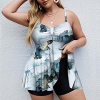 Spandex & Polyester Plus Size One-piece Swimsuit & padded printed Set