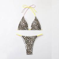 Polyamide Bikini & padded printed leopard coffee Set