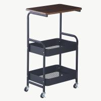 Carbon Steel & Wood Multilayer Shelf with pulley PC