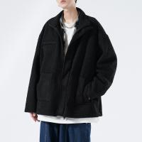 Polyester Men Coat & thermal & with pocket Solid PC