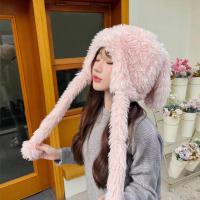 Plush Bunny Ears Hedging Hat & thermal Solid PC