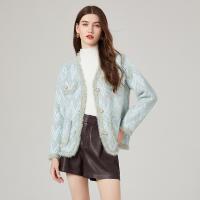 Polyester Women Coat & loose blue PC