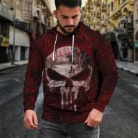 Polyester Slim & Plus Size Men Sweatshirts Halloween Design & thermal printed PC
