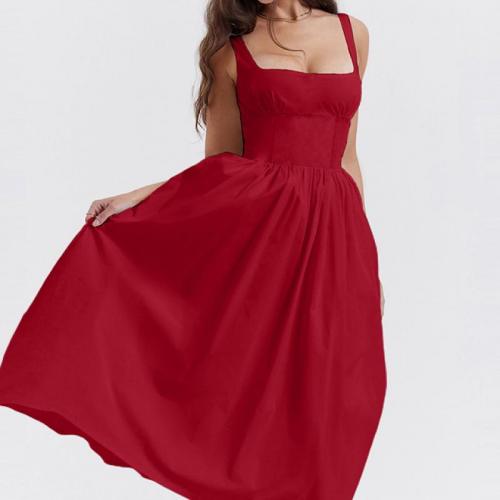 Polyester Waist-controlled Slip Dress slimming Solid PC