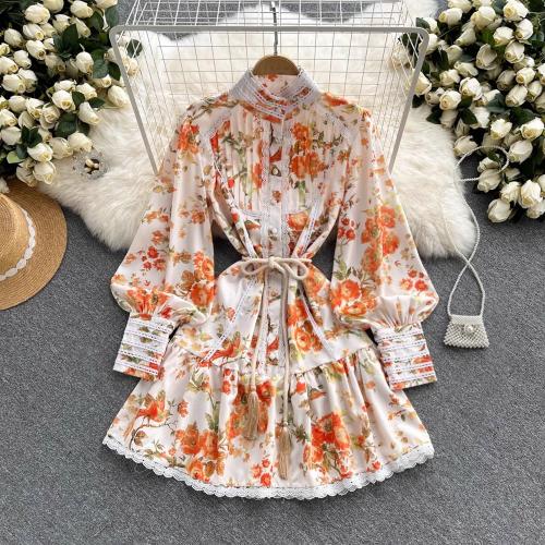 Lace & Polyester Waist-controlled One-piece Dress PC