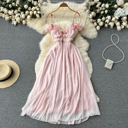 Polyester Waist-controlled Slip Dress shivering pink PC
