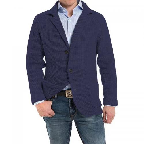 Cotton Men Coat knitted Solid PC