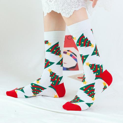 Cotton Short Tube Socks christmas design & sweat absorption & thermal printed : Pair