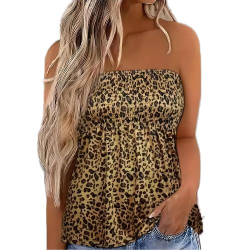 Polyester Slim Tube Top printed leopard mixed colors PC