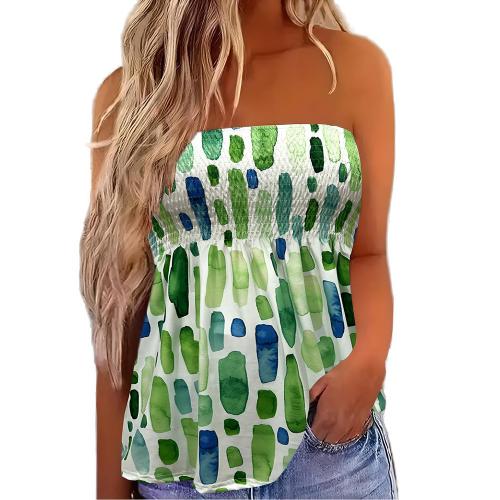 Polyester Slim Tube Top printed green PC
