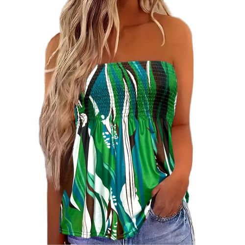 Polyester Slim Tube Top printed green PC