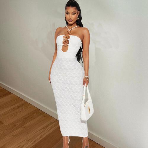 Knitted Sexy Package Hip Dresses backless & off shoulder & hollow Solid PC