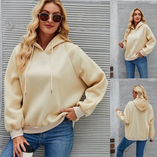 Polyester Women Sweatshirts & loose beige PC