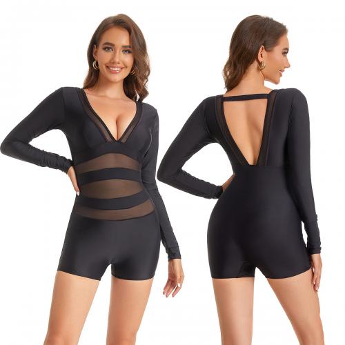 Polyester One-piece Swimsuit & hollow & skinny style PC