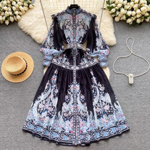 Polyester High Waist One-piece Dress & breathable PC