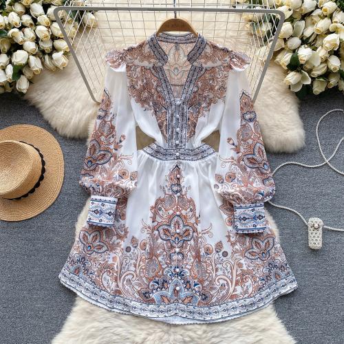 Polyester High Waist One-piece Dress & breathable PC