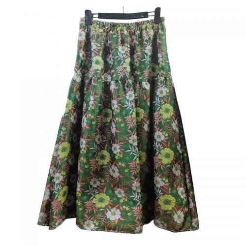 Polyester & Cotton High Waist Maxi Skirt slimming printed shivering : PC