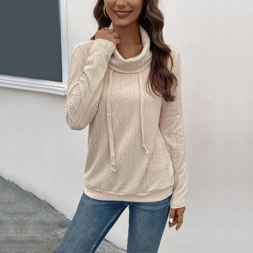Polyester Soft Women Sweatshirts & thermal Solid Apricot PC